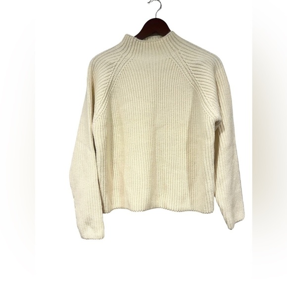 Zara Off White Cream Sweater Mock Neck Size Small Long Sleeved - Picture 2 of 5
